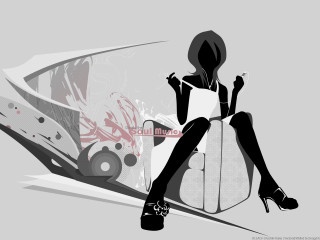 Woman sitting chair cigarette car - modern free wallpaper for desktop