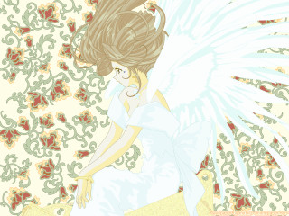 Angelic floral wings dress illustration - illustration free wallpaper for desktop