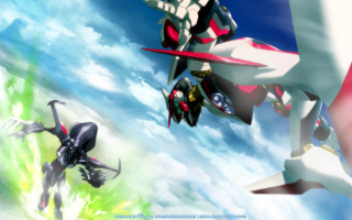 Anime flying clouds plane mecha - the air together free wallpaper for desktop