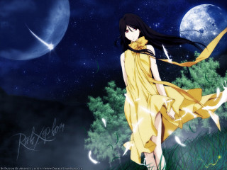 Moonlight grass woman yellow dress - a yellow dress free wallpaper