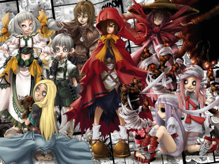 Anime group wall puzzle characters - a picture of them free wallpaper for desktop