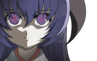 Anime girl purple hair sad 2 - big eye free wallpaper