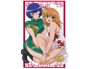 Anime characters chinese dress blue - border free wallpaper