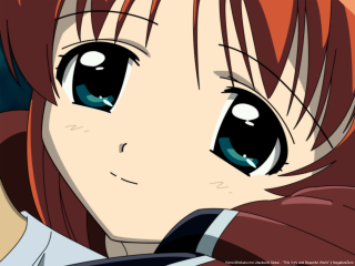 Anime girl red hair sad - a sad expression free wallpaper