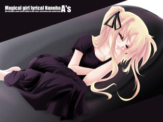 Gothic anime blonde woman laying - darkness free wallpaper