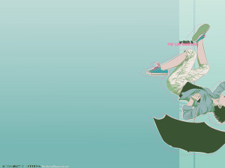 Woman upside down umbrella blue - down free wallpaper