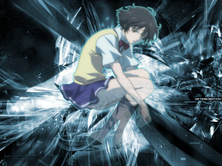 Holographic girl city night moon - a floor free wallpaper