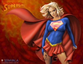 Supergirl cape red skirt woman - a cape free wallpaper