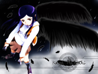 Girl wings bird night star - an anime drawing free wallpaper