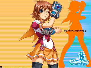 Girl gun silhouette armor orange 2 - a gun free wallpaper for desktop