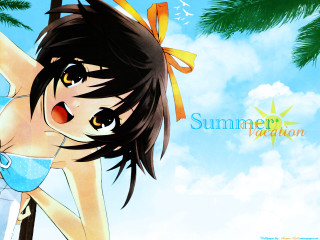 Girl bikini palm tree summer - a girl in a bikini free wallpaper