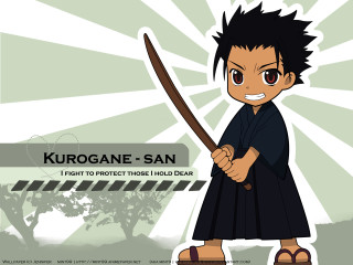Kurogane san sword kimono black - pop surrealism free wallpaper