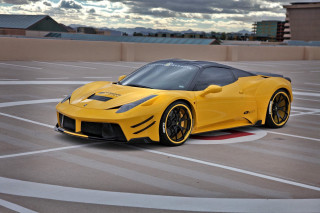 Yellow sports car parking lot 21 - a red circle free wallpaper for desktop