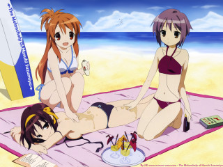 Beach bikinis towel girls drink - a towel free wallpaper