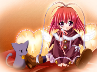 Pink haired girl sitting couch - a couch next free wallpaper