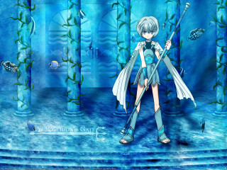 Anime blue fish corals sword - fish and corals free wallpaper