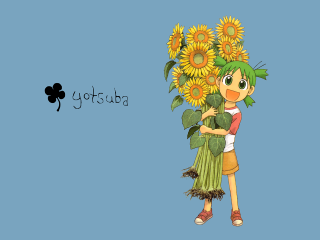 Cartoon girl sunflowers shamrock anime - a cartoon girl holding free wallpaper