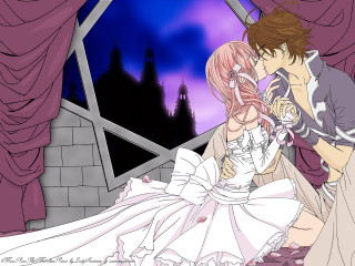 Castle sky couple kissing night - a castle in the background free wallpaper for desktop