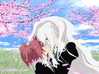 Anime flowers field kiss spring - bálint kiss free wallpaper for desktop