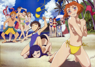 Beach group bluehair swimsuit embarrassed - bathing free wallpaper