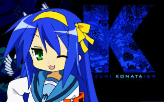 Blue haired kawaii girl yellow - a yellow bow free wallpaper