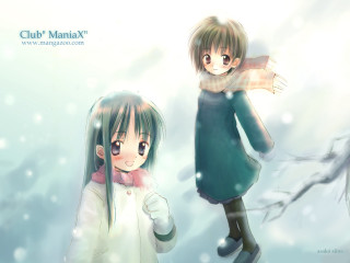 Anime girls snow winter manga - the snow free wallpaper