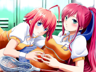 Anime girls tennis bed pink - their hand free wallpaper