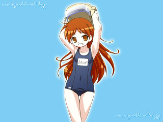 Girl long hair bucket blue - mingei free wallpaper for desktop