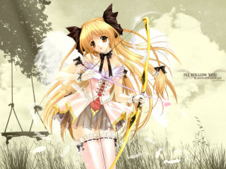 Anime girl bow arrow sky - a bow and arrow free wallpaper