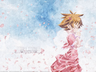 Pink dress woman flying cherry - pink petal free wallpaper