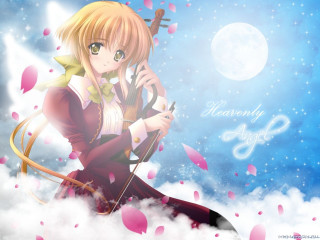 Girl bow arrow clouds moon - the cloud free wallpaper