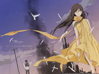 Girl yellow dress kite rooftop - a yellow dress free wallpaper