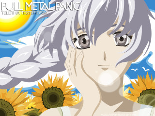 White hair girl sunflowers alice - an album cover free wallpaper