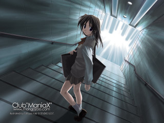 Chizuko yoshida girl stairwell anime - a black bag free wallpaper