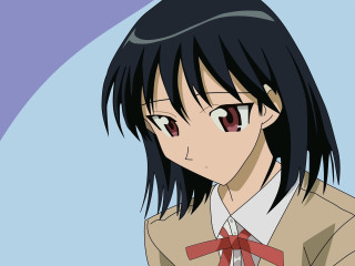 Anime girl black hair red 6 - a red tie free wallpaper