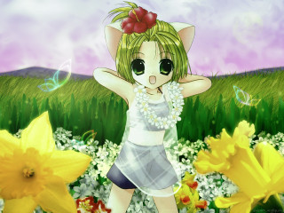 Girl flower crown anime moon - a flower crown free wallpaper