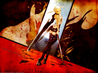 Gothic bloodied woman mirror sword - inspired free wallpaper for desktop
