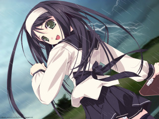 Girl tie rain umbrella school - the rain free wallpaper