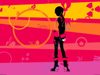 Woman colorful background circular design - her shirt free wallpaper