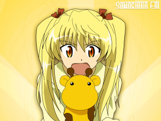 Girl teddy bear yellow background - a teddy bear free wallpaper