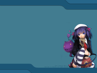 Anime girl sailor hat purple - a fish free wallpaper