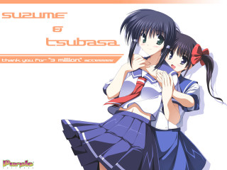 Suzume tsubasa 3million thankyou animehug - a caption free wallpaper