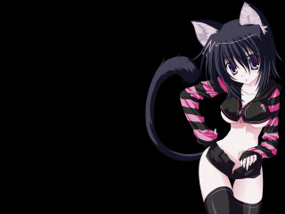 Gothic anime catwoman kemonomimi artist - a cat tail free wallpaper