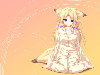 Anime girl blonde cat ears 5 - a cat ear free wallpaper