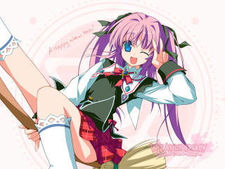 Purple haired girl umbrella pink - a pink circle free wallpaper