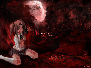 Blood bloodied gothic anime yandere - her pocket free wallpaper