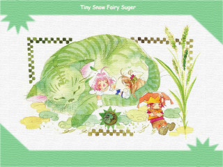 Cat girl fantasy illustration flowers - free happy birthday wallpaper