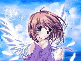Angel wings purple dress blue - angel free wallpaper