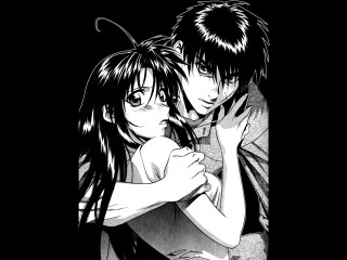 Anime hugging couple bw manga - serial art free wallpaper
