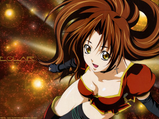 Woman red top space cat - a black cat free wallpaper